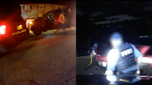 Screenshot of body camera footage released by the Newton, New Jersey, Police Department showing ​the fatal shooting of Gulia Dale III, a U.S. Army veteran, on July 4, 2021.