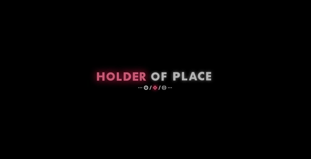The Holder of Place logo on a black background